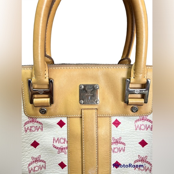 Authentic MCM Vachetta Tan White Monogram - Picture 3 of 10